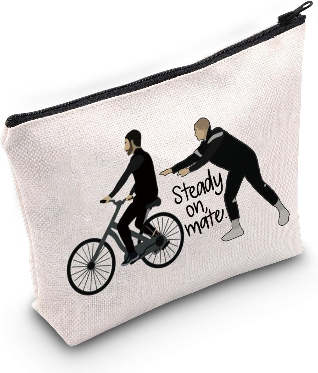 TV Show Inspired Steady on Mate Roy Kent Jamie Tartt Canvas Makeup Bag for Fans (Steady On)