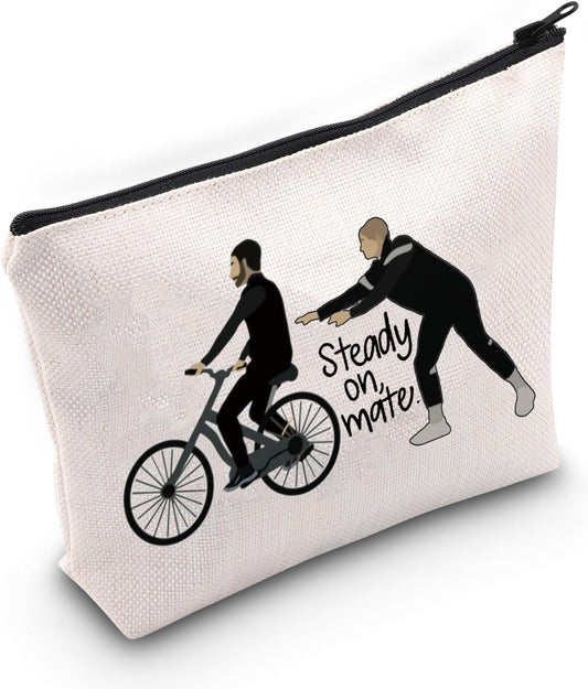 TV Show Inspired Steady on Mate Roy Kent Jamie Tartt Canvas Makeup Bag for Fans (Steady On)