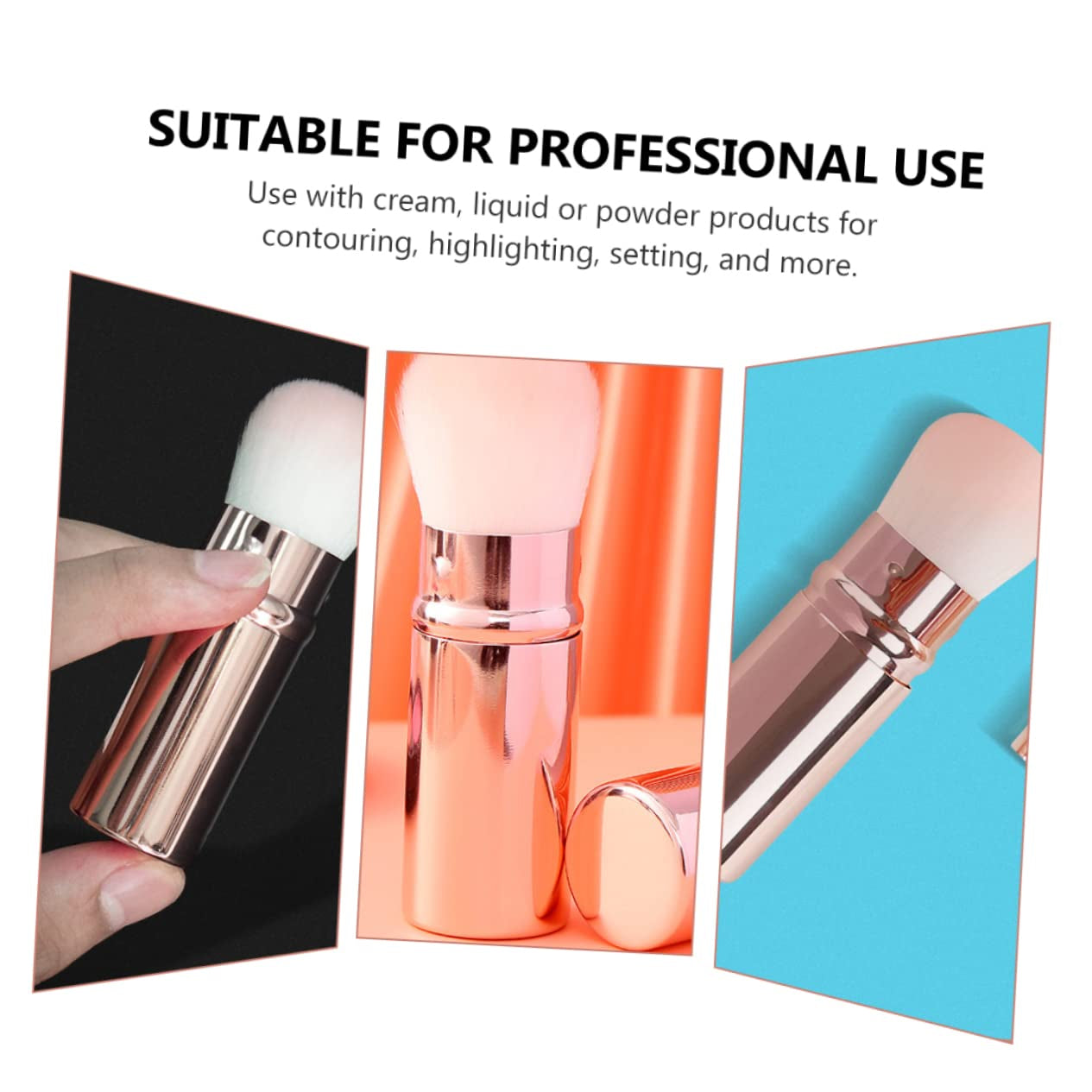 1Pc Mini Blush Brush Soft Nylon Bristles Portable Makeup Tool for Foundation Blush Powder for Travel and Daily Use Stylish Girl
