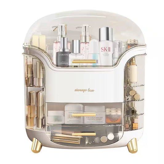 Makeup and Cosmetics Organizer with Drawers Waterproof Dustproof Cover Perfect for Your Countertop or Bedroom in White
