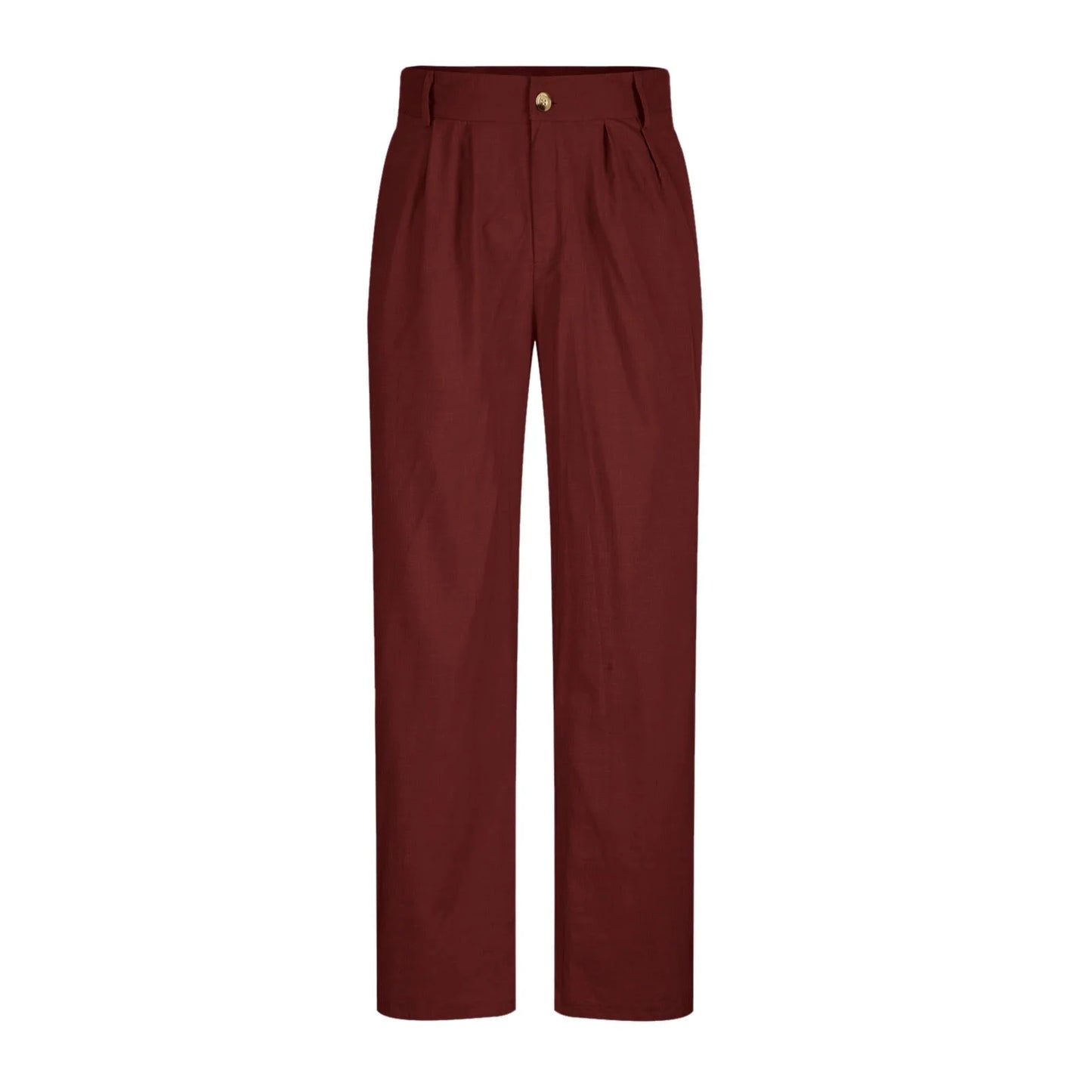 Cotton Linen Pants for Men Pleated Front Trouser Straight Leg Suit Trousers Solid Color Office Trouser Lightweight Linen Pant