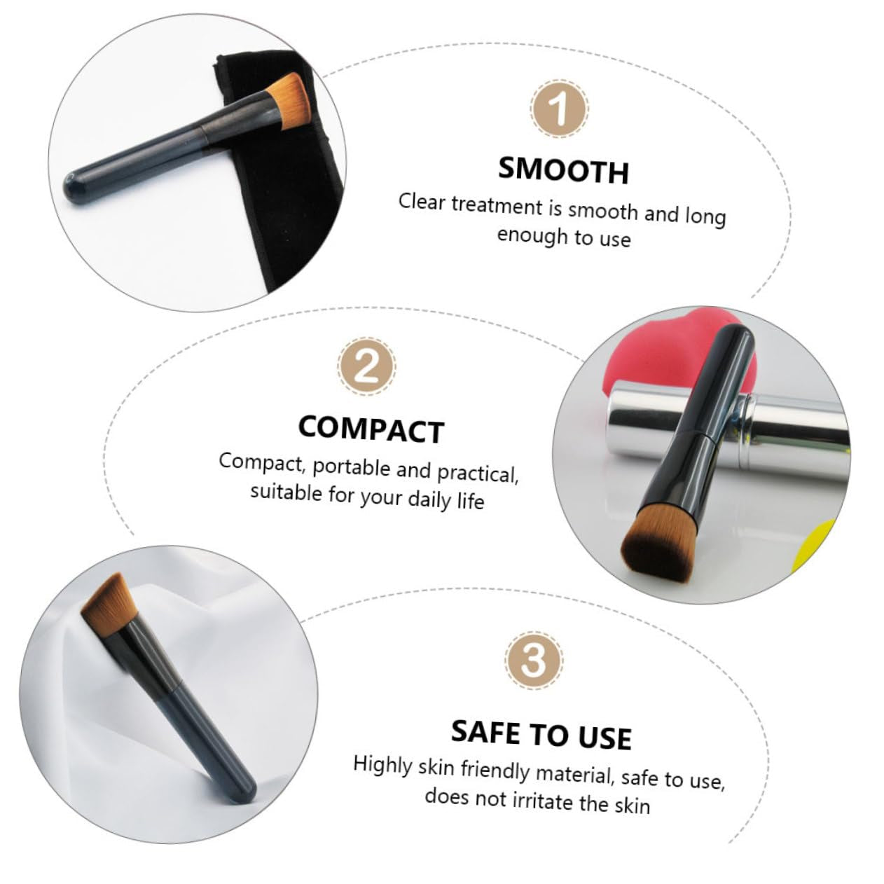 Fluffy Beauty Brush Face Brush Inspired Foundation Makeup Sponge Angled Flat Head