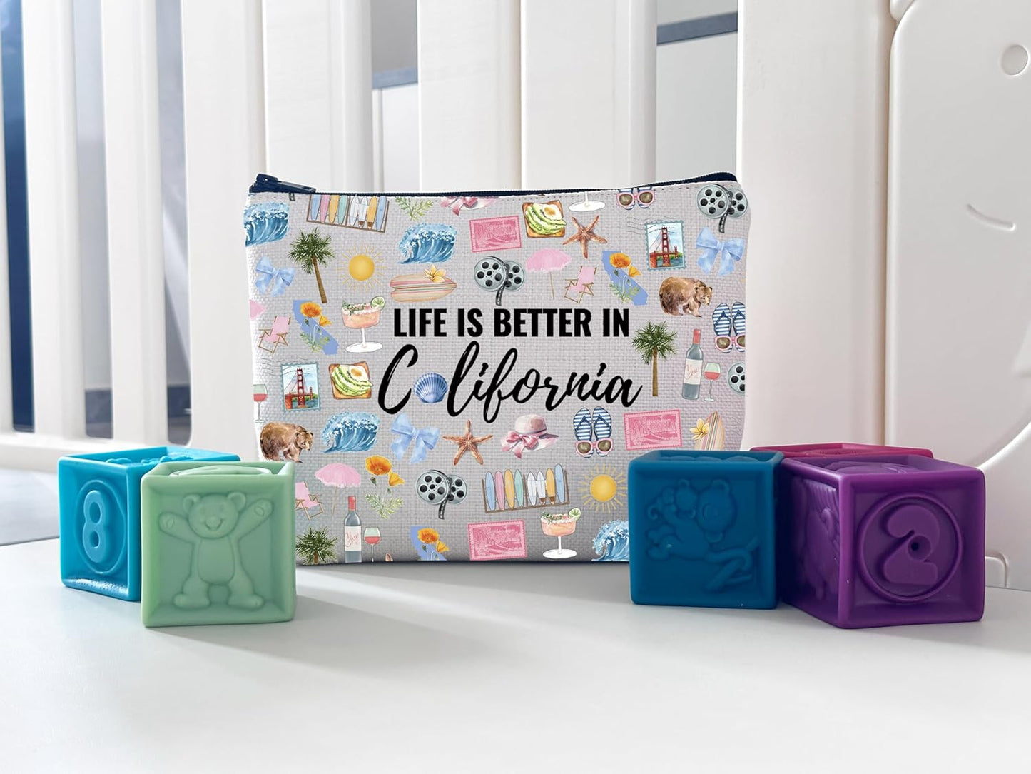 California Vacation Gift California Gift for Women Life Is Better in California Makeup Bag California Souvenirs (Better in California)