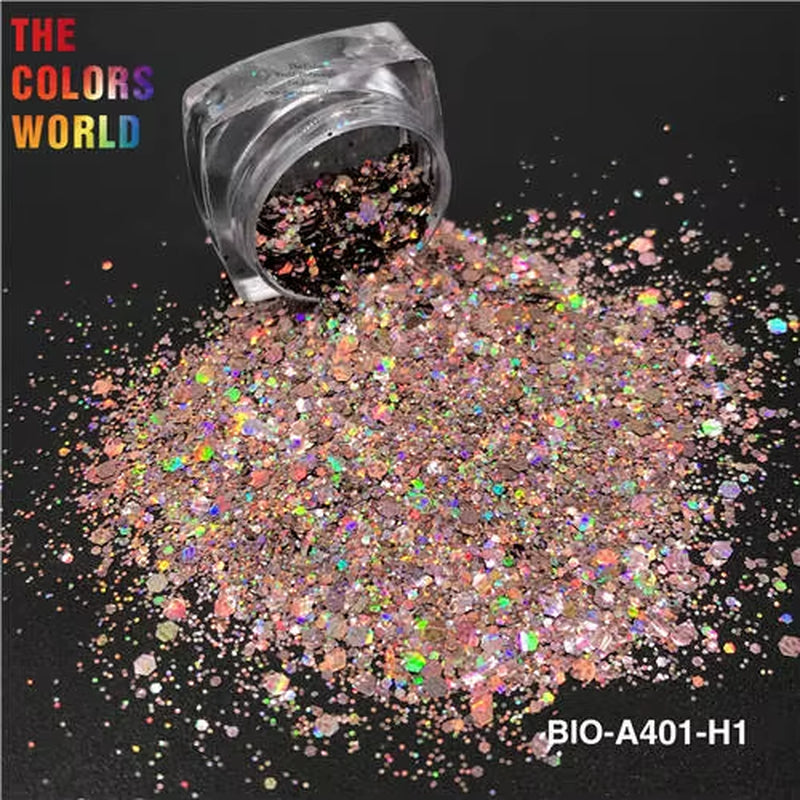 TCT-867 Organic Biodegradable for Cosmetics Non-Toxic Chunky Glitter Nail Art Makeup Body and Hair Crafts Face and Body Painting