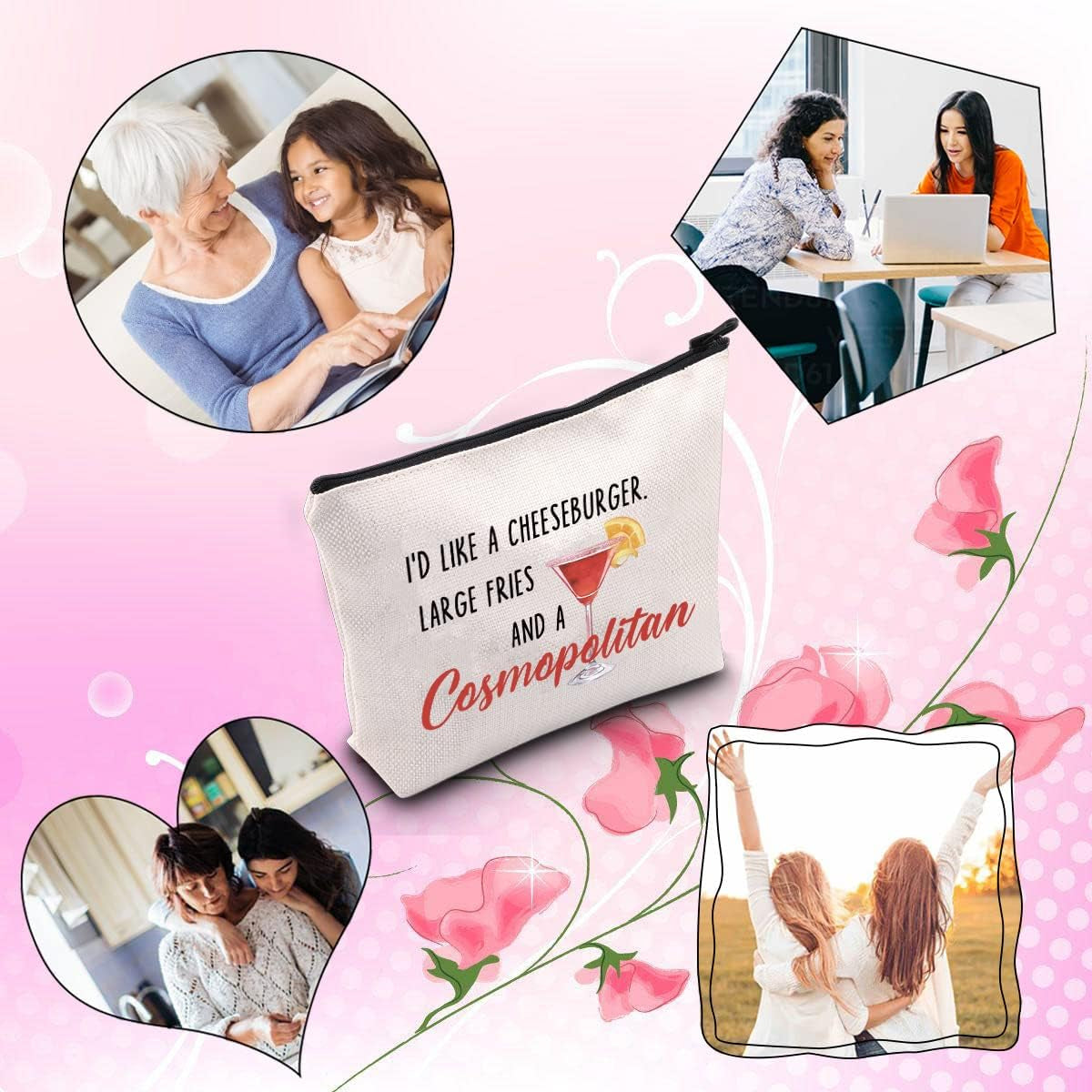 TV Show Fan Cosmetic Makeup Bag TV Show Inspired Gift Cocktail Gift for Women Girls (Cosmopolitan)