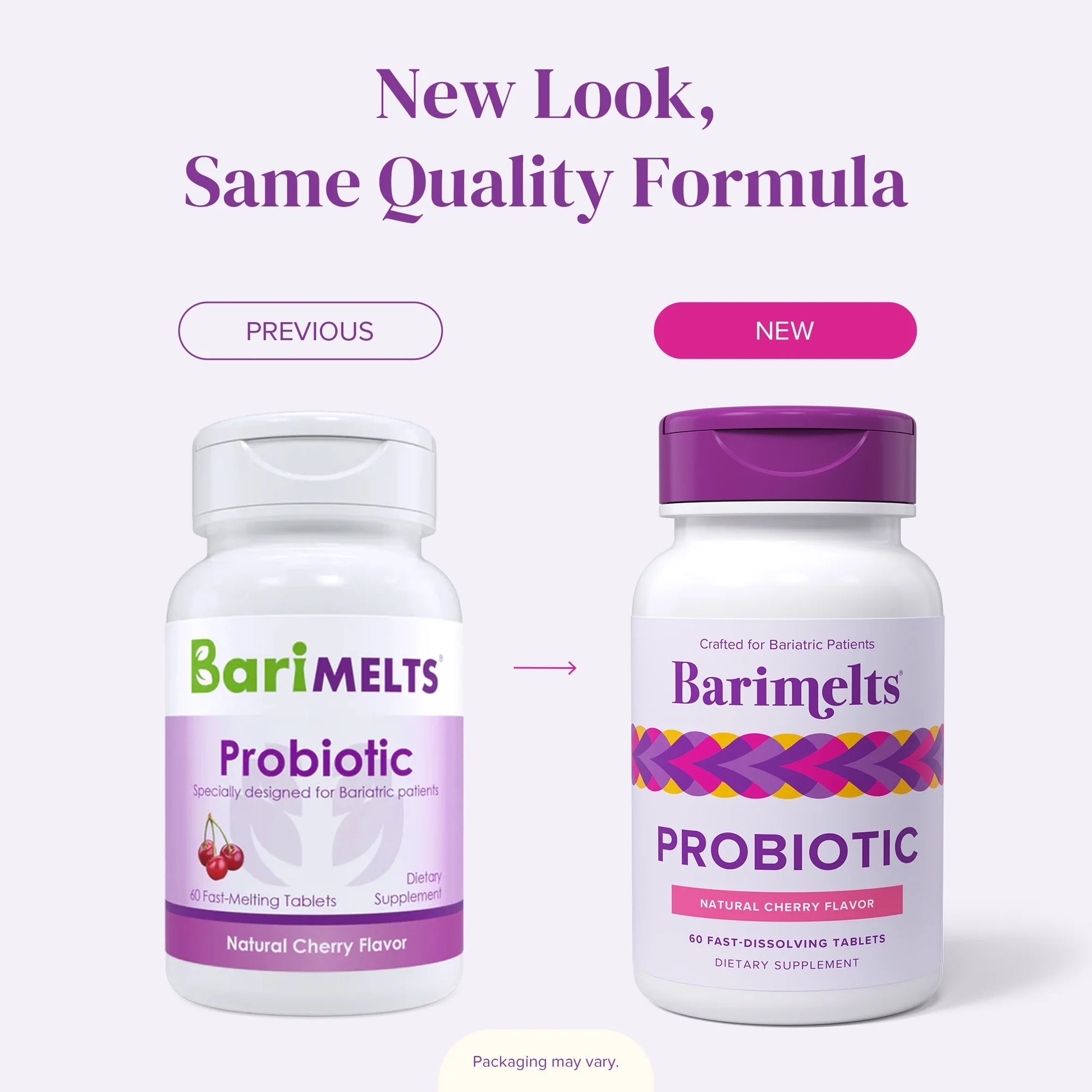 Bariatric Probiotics for Digestive Health Support, 60 Fast-Dissolving Tablets, Post Weight Loss Surgery Patients, Cherry Flavored Dietary Supplements