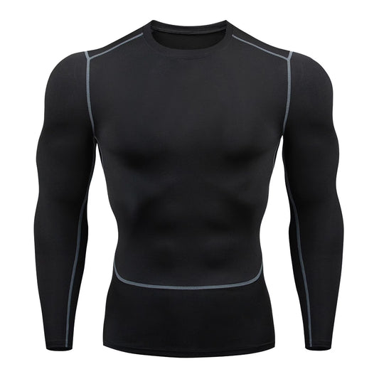 Athletic Workout Shirts for Men, Mens Fitness Long Sleeve Running Sports T Shirt Men Muscle Athletic Gym Compression Clothes Compression Shirt Men, Mens Shirts Black XXL