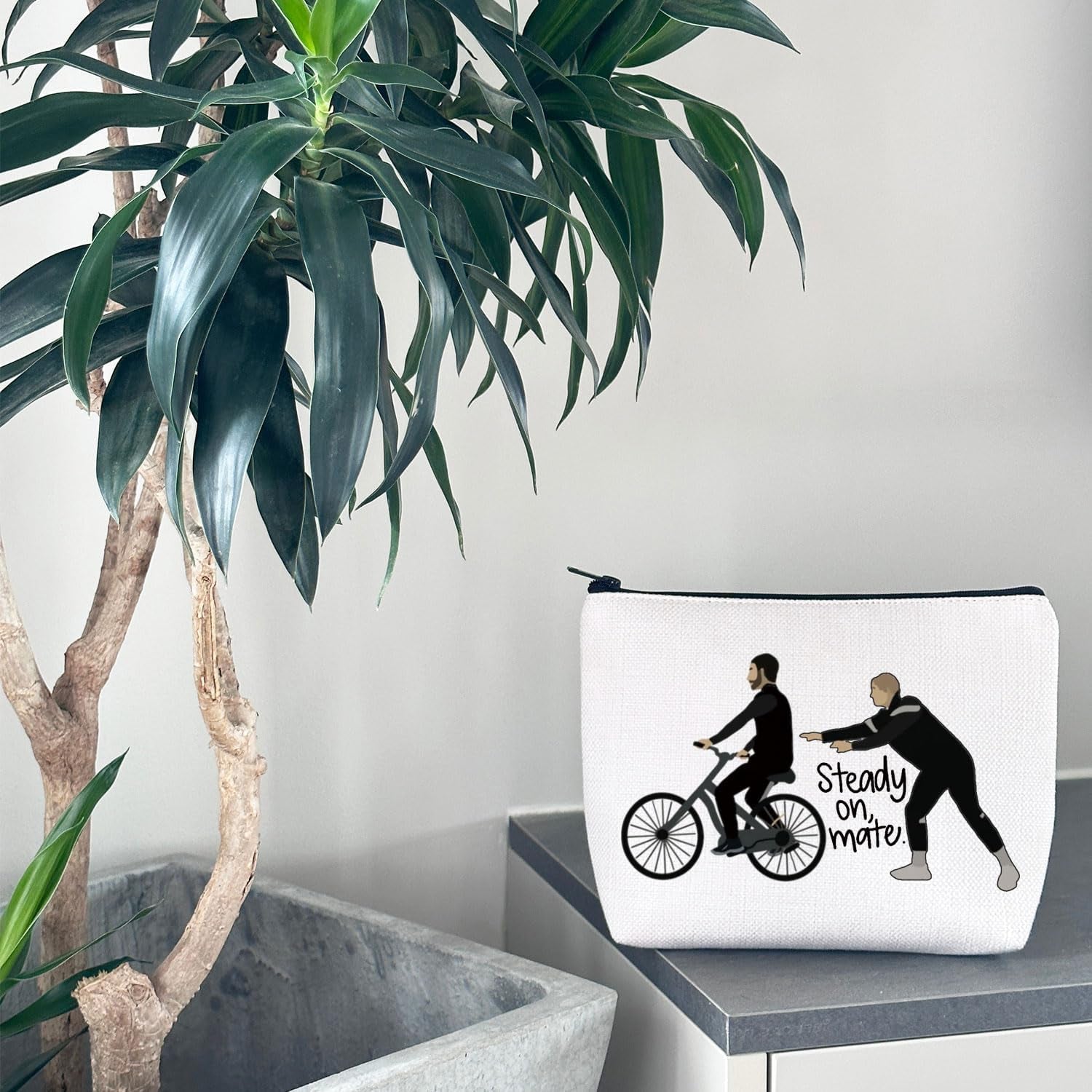 TV Show Inspired Steady on Mate Roy Kent Jamie Tartt Canvas Makeup Bag for Fans (Steady On)