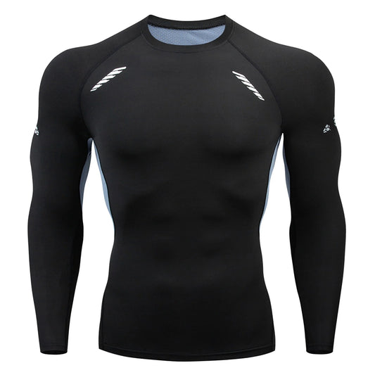 Athletic Workout Shirts for Men, Mens Fitness Long Sleeve Running Sports T Shirt Men Muscle Athletic Gym Compression Clothes Compression Shirt Men, Mens Shirts Dark Gray XXL