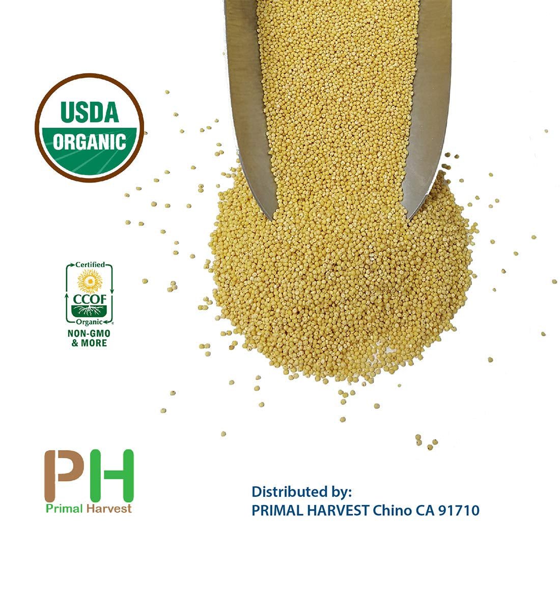 USA Grown Organic Millet, Whole Grain Seeds Non GMO Hulled Gluten Free Bulk Raw