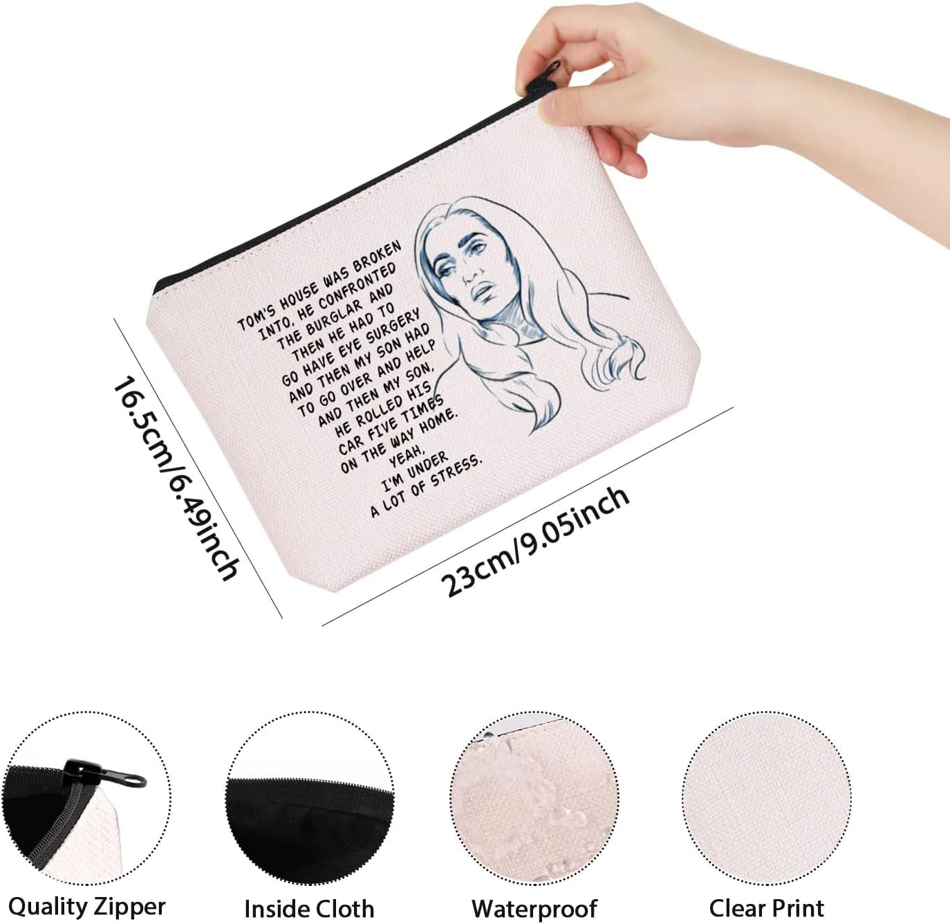 TOM'S HOUSE Women'S Reality TV Show Lover Gift Zipper Pouch Makeup Bag