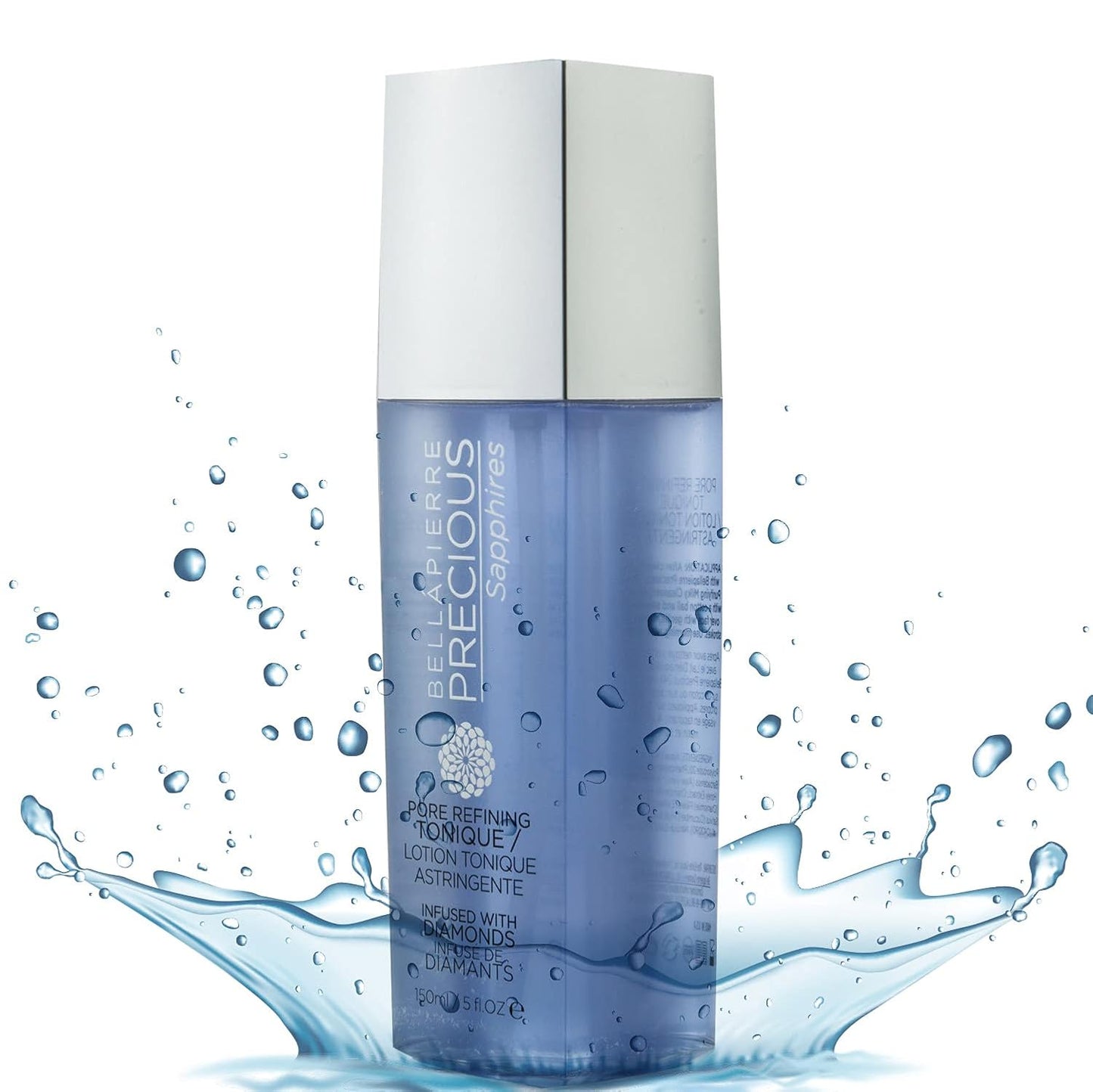 Precious Sapphires Diamond-Infused Pore Refining Tonique | All Natural Toner Gently Removes Makeup & Residue | Chamomile, Honey, & Cucumber Extracts for Soothing Refreshment - 150Ml