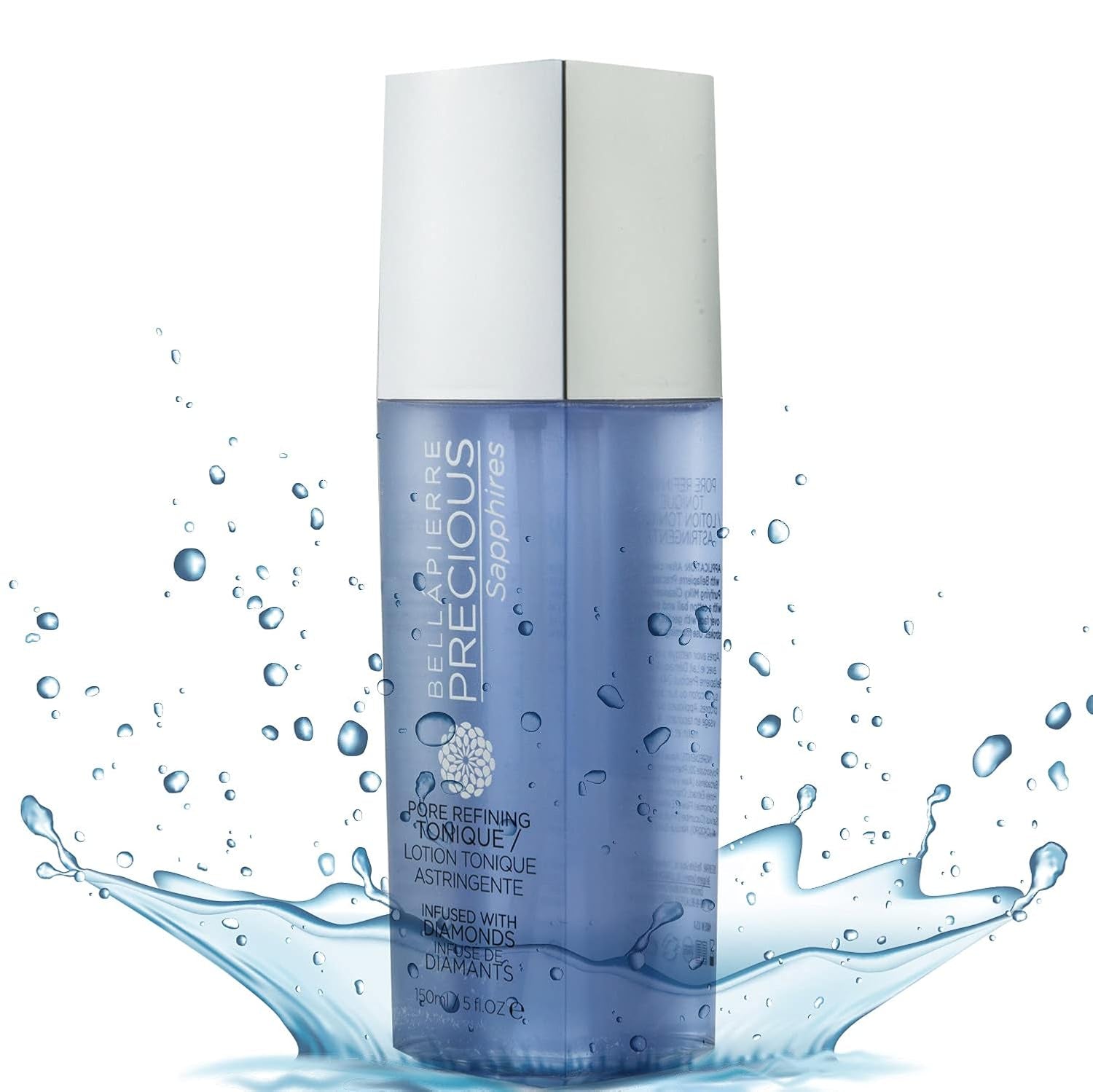 Precious Sapphires Diamond-Infused Pore Refining Tonique | All Natural Toner Gently Removes Makeup & Residue | Chamomile, Honey, & Cucumber Extracts for Soothing Refreshment - 150Ml