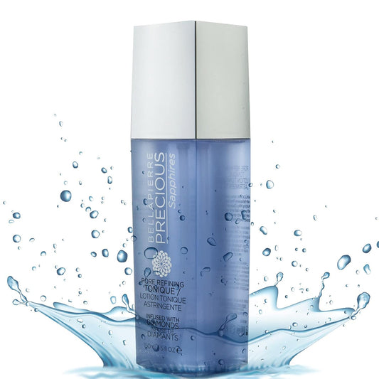 Precious Sapphires Diamond-Infused Pore Refining Tonique | All Natural Toner Gently Removes Makeup & Residue | Chamomile, Honey, & Cucumber Extracts for Soothing Refreshment - 150Ml