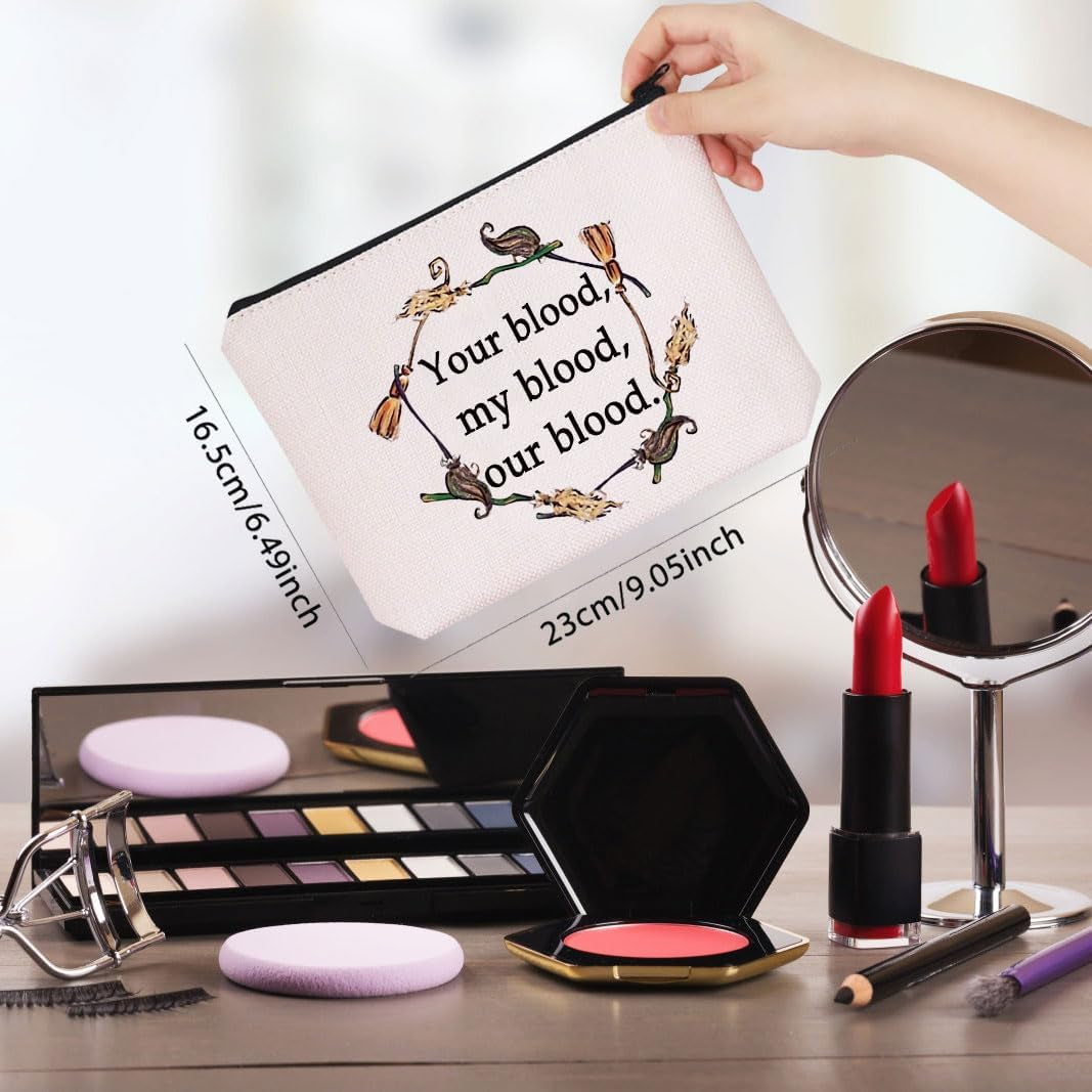 Magic Movie Quote Gift Halloween Witches Gift Witchy Movie Fan Zipper Pouch Makeup Bag (Your Blood)