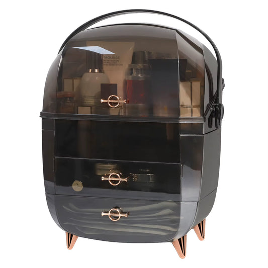 Makeup Organizer for Vanity, Portable Skincare Organizers with Lid and Drawers, Makeup Storage & Cosmetic Display Case for Count
