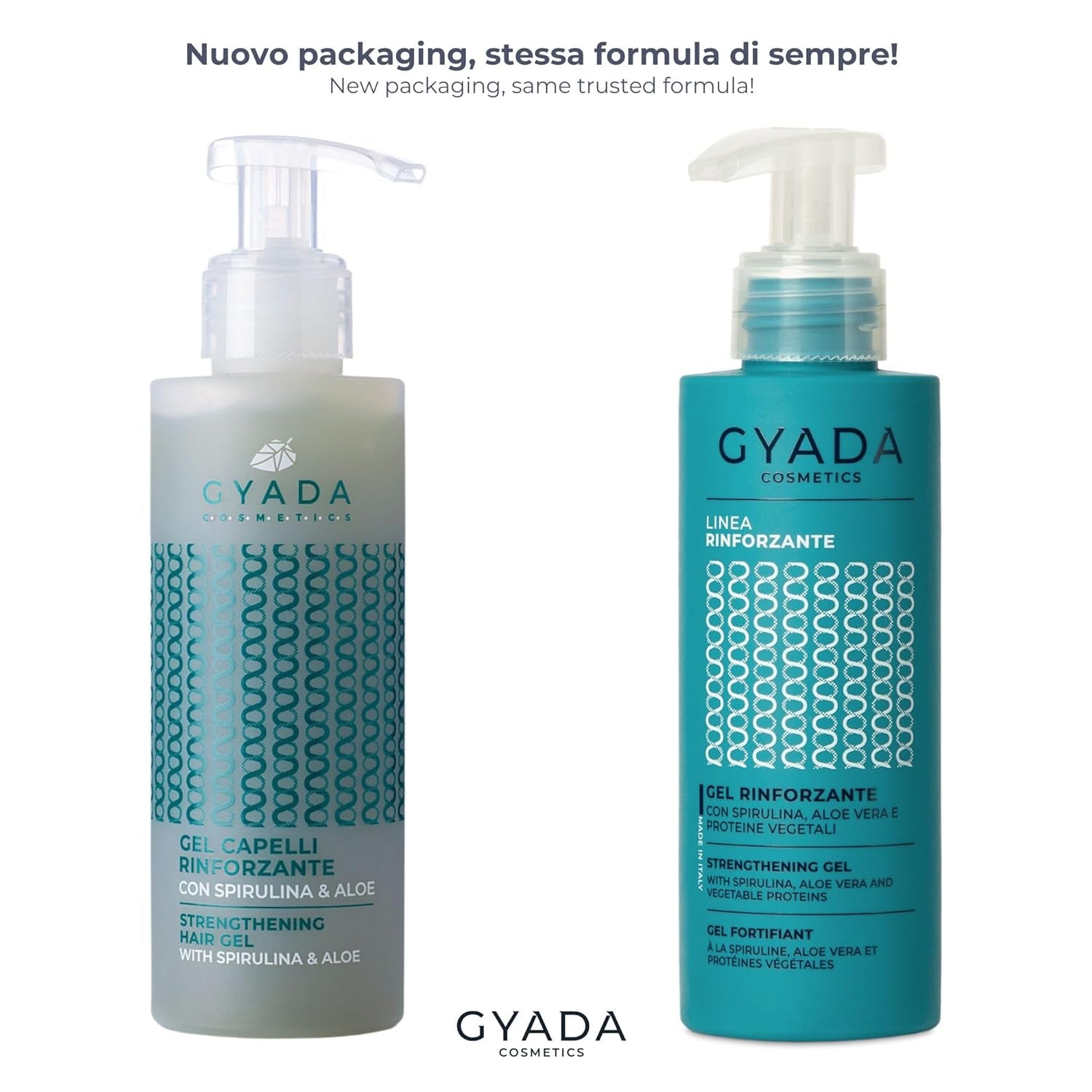GYADA Strengthening and Repairing Hair Gel with Spirulina - Defines Curly Hair & Straight Hair - Prevents Breakage and Dehydration - Vegan & Green Formula - Cruelty Free - 5.07 Fl Oz