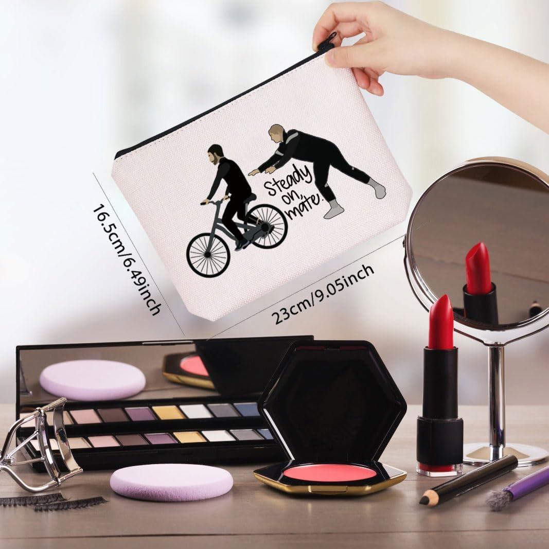 TV Show Inspired Steady on Mate Roy Kent Jamie Tartt Canvas Makeup Bag for Fans (Steady On)