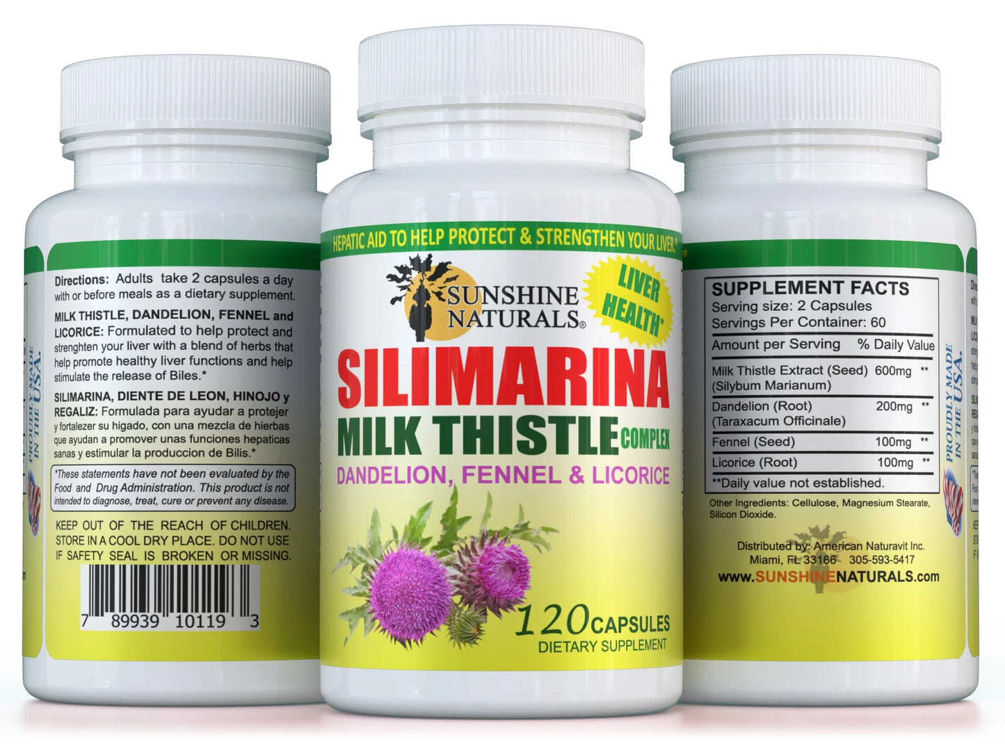 Milk Thistle Complex, 120 Capsules I Silimarina, Dandelion, Fennel, Licorice, Liver Health, Dietary Supplements I Natural Remedy for Liver Health