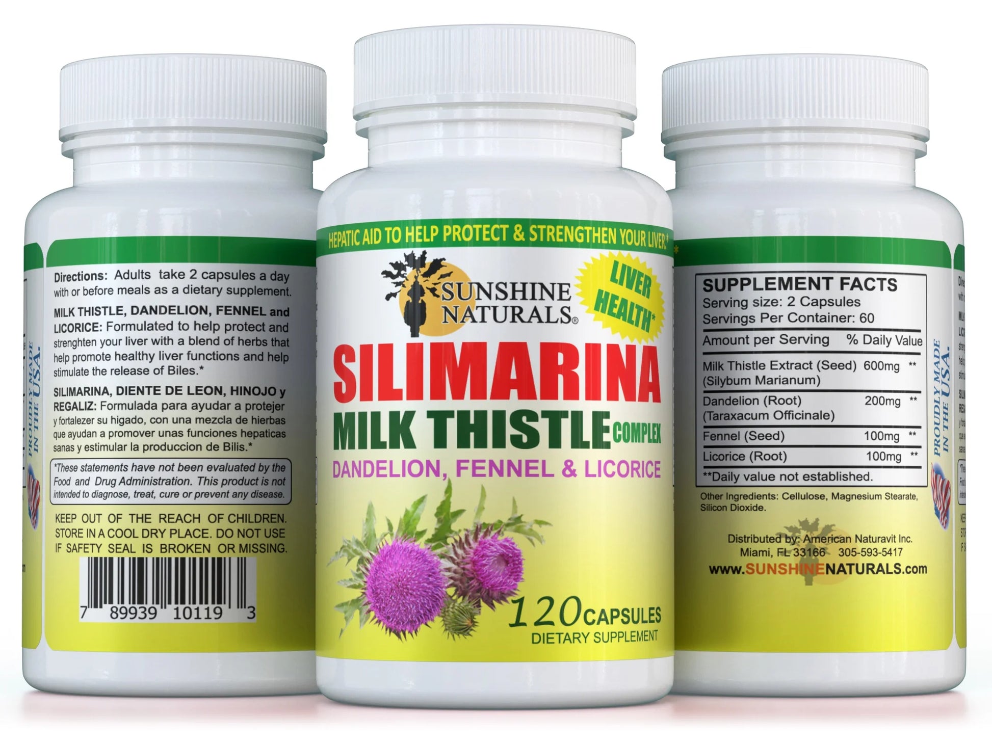 Milk Thistle Complex, 120 Capsules I Silimarina, Dandelion, Fennel, Licorice, Liver Health, Dietary Supplements I Natural Remedy for Liver Health
