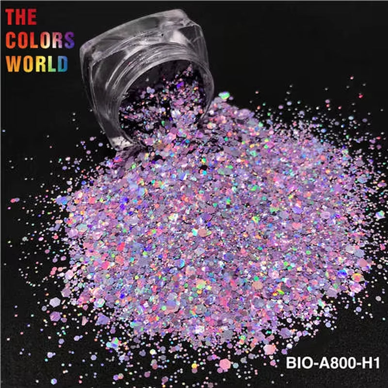 TCT-867 Organic Biodegradable for Cosmetics Non-Toxic Chunky Glitter Nail Art Makeup Body and Hair Crafts Face and Body Painting