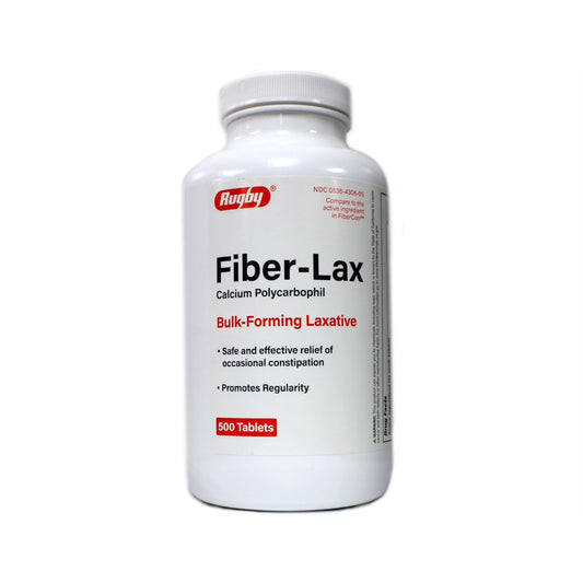 Fiber-Lax 500 Mg Tablets 500 Ct | Calcium Polycarbophil Daily Fiber Supplements for Digestive Health | Dietary Fiber Nutritional Supplements | Constipation Relief | Promotes Regularity