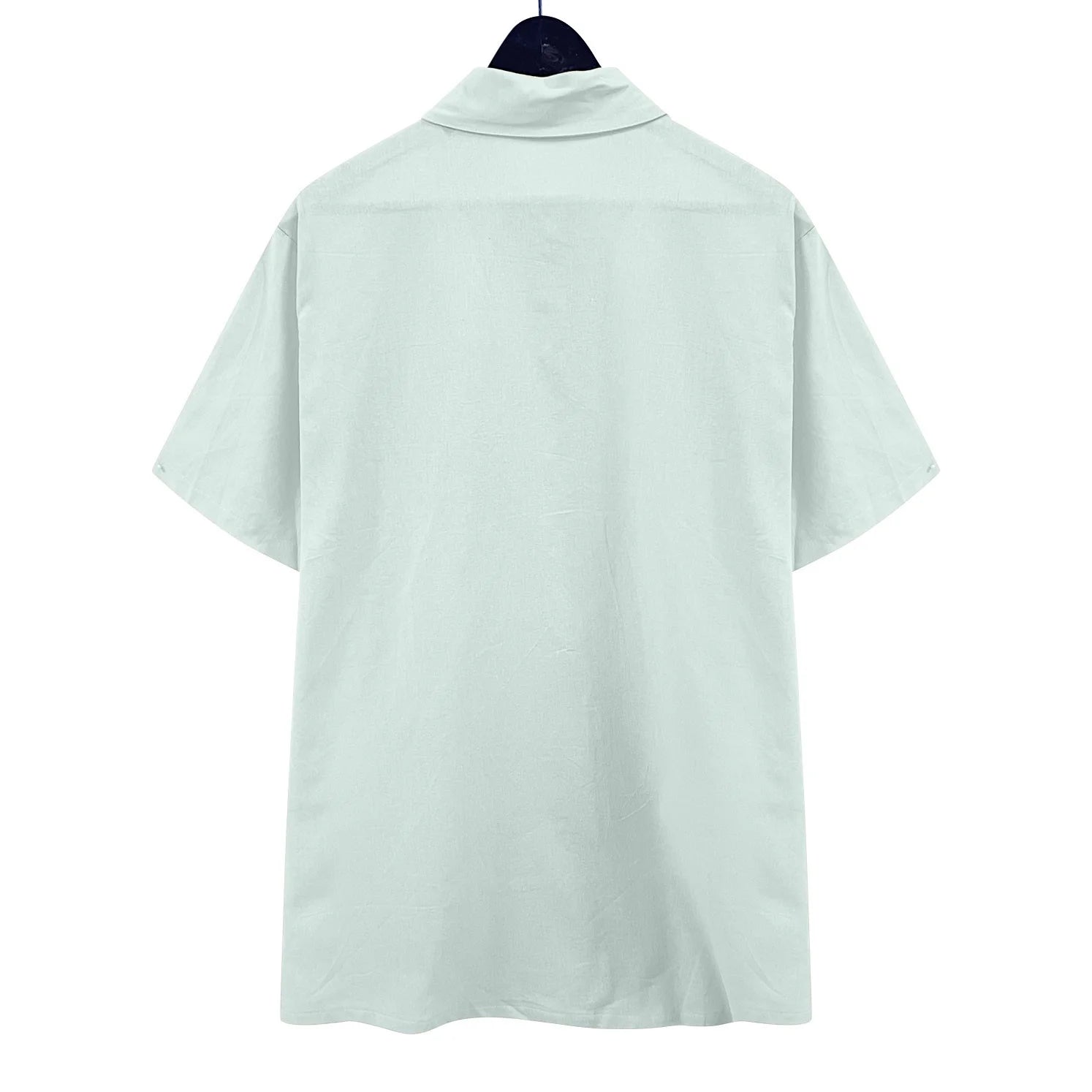 Mens Short Sleeve Classic Shirts Fishing Casual Regular-Fit Button-Up Collared Plaid Double Pocket Dress Shirt Top Tees Blouses Men Short Sleeve Shirts Button up Clearance Beach Wedding Shirt M-5XL