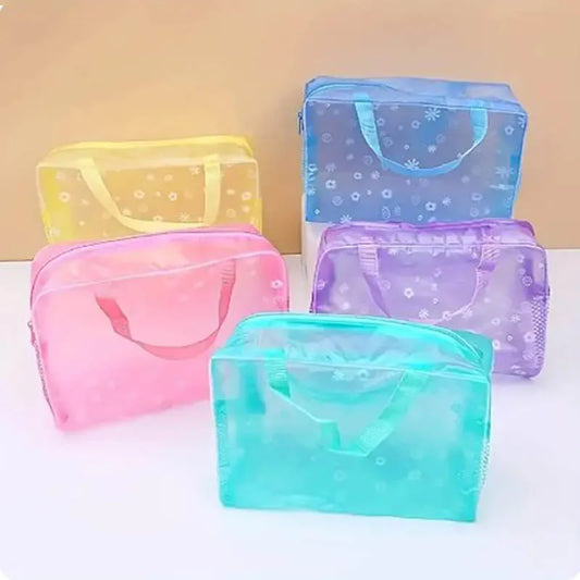 5Pcs Transparent Toiletry Packaging Travel Cosmetic Bag Waterproof Travel Bagtoiletry Bag Portable Travel Business Beachbag