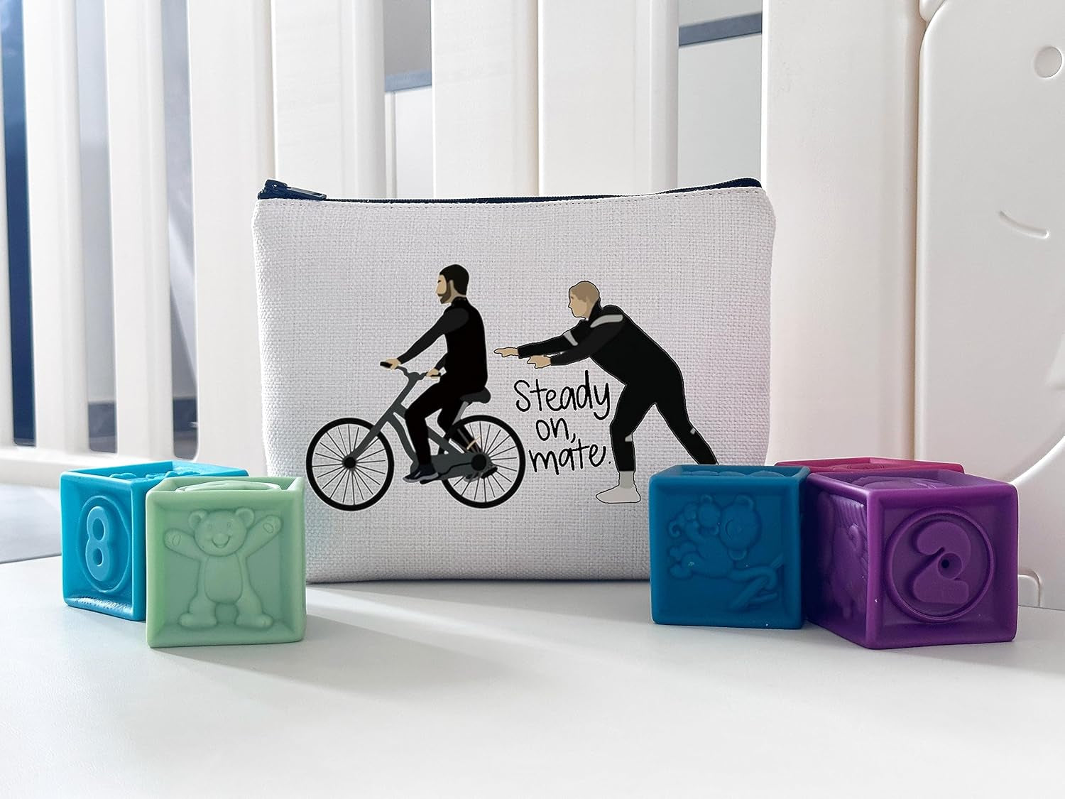TV Show Inspired Steady on Mate Roy Kent Jamie Tartt Canvas Makeup Bag for Fans (Steady On)
