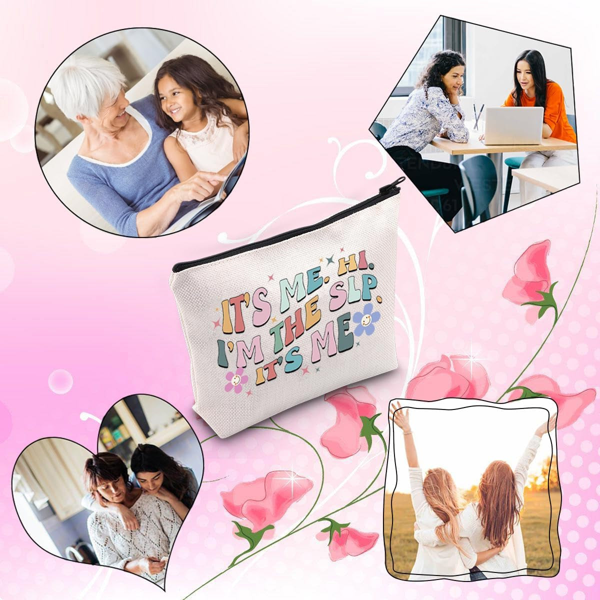 Slp Cosmetic Bag Gift It’S Me,Hi I’M the Slp It’S Me Zipper Pouch Bag with Slp Appreciation Gift (SLP)