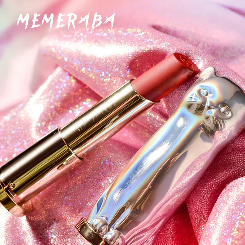 2025 Cute Catmatte Lipstick Long Lastingkorean Cosmetics Lipsticks Nude Makeup Lip Cosmetics Velvet Red Waterproof Lipstick