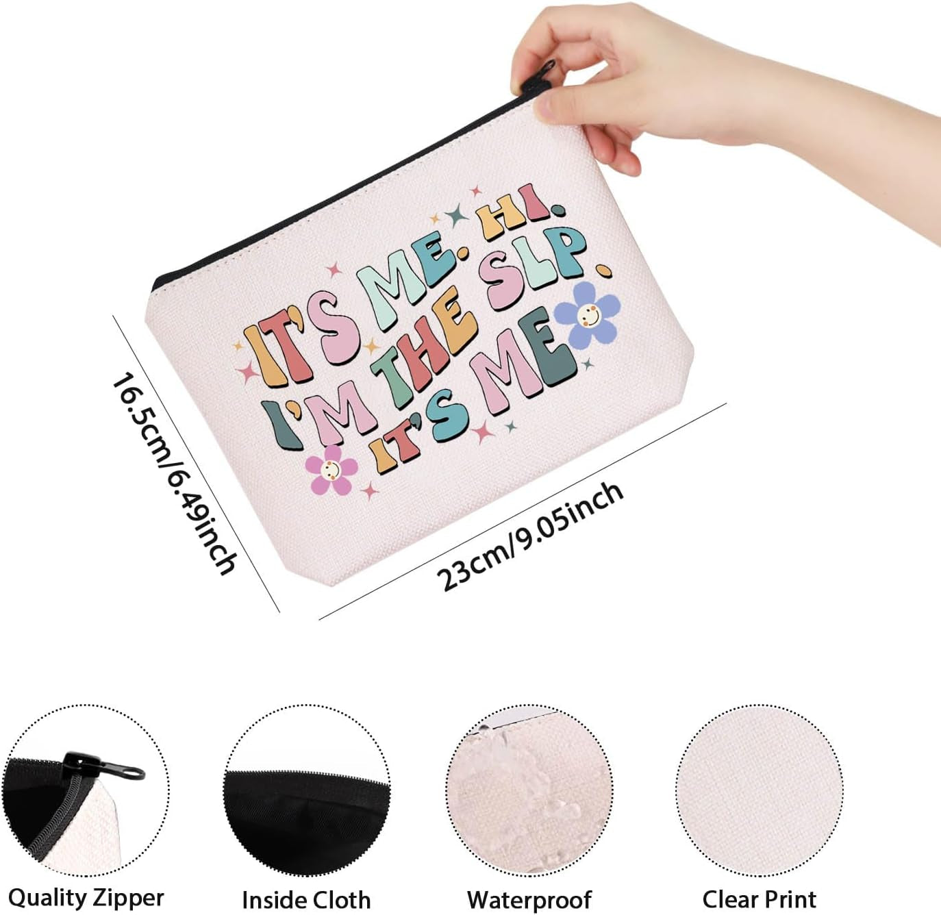 Slp Cosmetic Bag Gift It’S Me,Hi I’M the Slp It’S Me Zipper Pouch Bag with Slp Appreciation Gift (SLP)