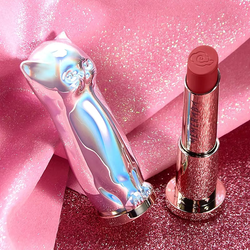 2025 Cute Catmatte Lipstick Long Lastingkorean Cosmetics Lipsticks Nude Makeup Lip Cosmetics Velvet Red Waterproof Lipstick