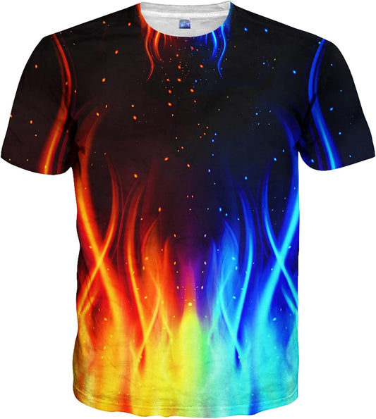 Unisex Stylish 3D Printed Shirts Short Sleeve Graphic T-Shirts Tops Tees for Men and Women