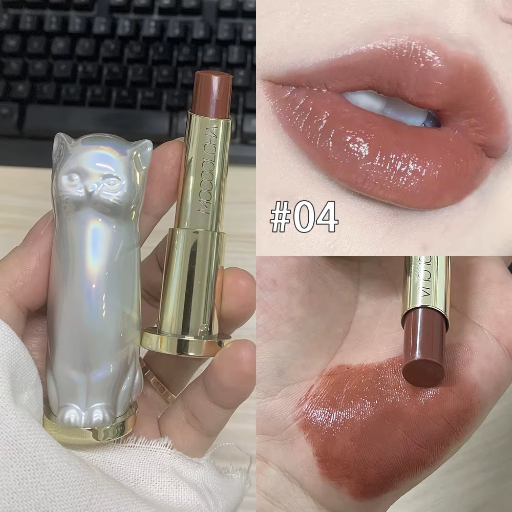 2025 Cute Catmatte Lipstick Long Lastingkorean Cosmetics Lipsticks Nude Makeup Lip Cosmetics Velvet Red Waterproof Lipstick
