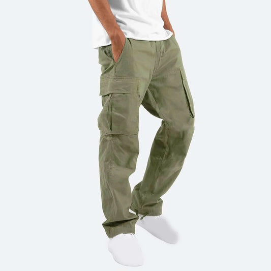 Cargo Pants for Men Relaxed Fit Causal Slim Beach Work Streetwear Khaki Baggy Pants with Zipper Pockets