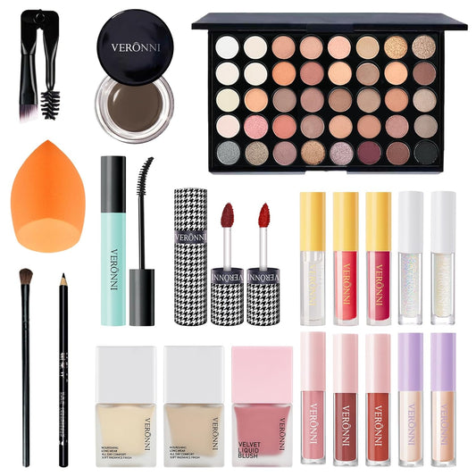 Makeup Set,All in One Makeup Kit for Women Full Kit,Multipurpose Women'S Makeup Sets,Beginners and Professionals Alike,Easy to Carry (Kit 011 (22Pcs))