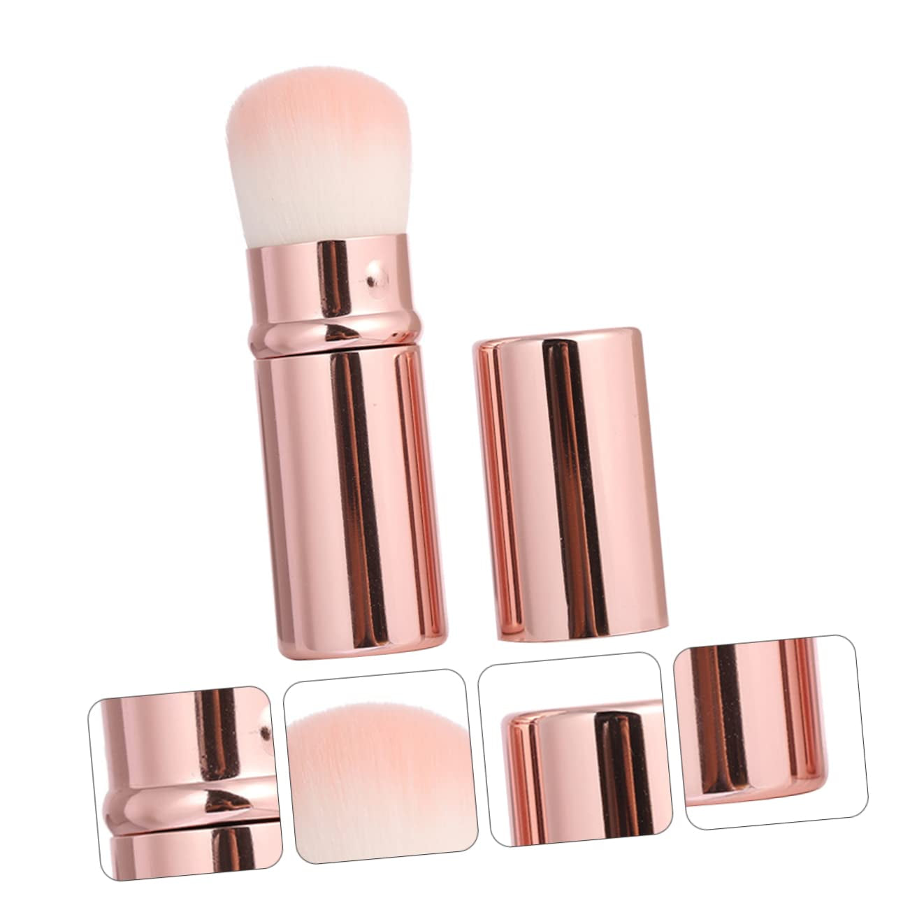 1Pc Mini Blush Brush Soft Nylon Bristles Portable Makeup Tool for Foundation Blush Powder for Travel and Daily Use Stylish Girl