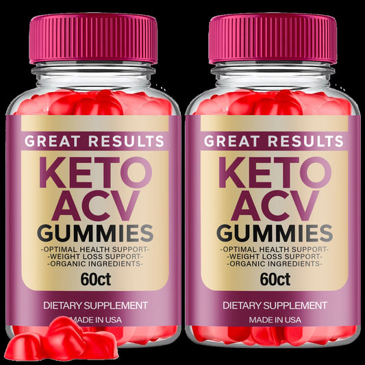 (2 Pack) Great Results Keto ACV Gummies - Energy & Focus Boosting Dietary Supplements for Weight Management & Metabolism - Fat Burn - 120 Gummies