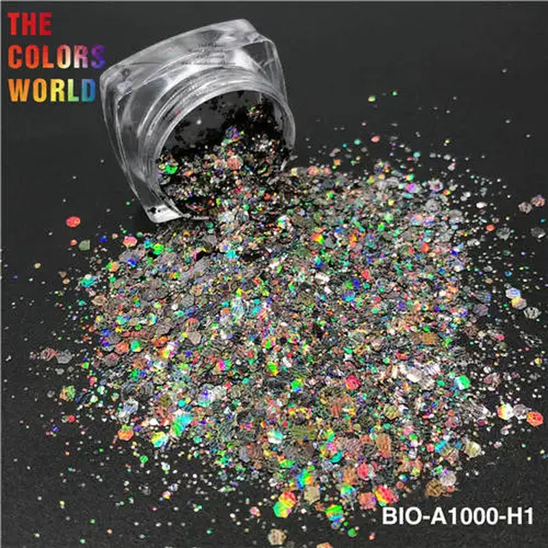 TCT-867 Organic Biodegradable for Cosmetics Non-Toxic Chunky Glitter Nail Art Makeup Body and Hair Crafts Face and Body Painting