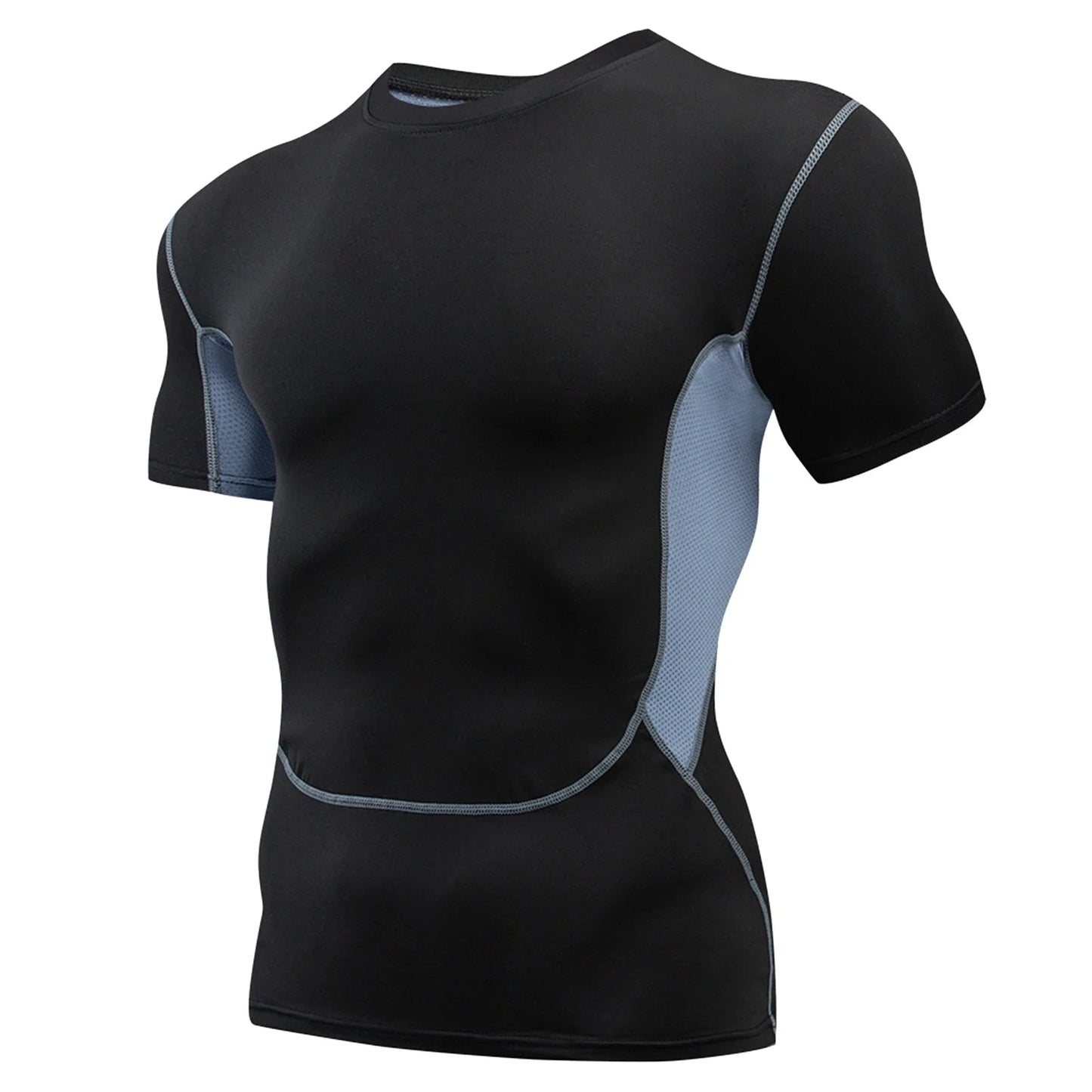 Athletic Workout Shirts for Men, Mens Summer Leisure Sports T Shirt Fashion Lapel 3D Gradient Short Sleeved round Neck T Shirt Men Compression Shirt Men, Mens Shirts Dark Gray XXL