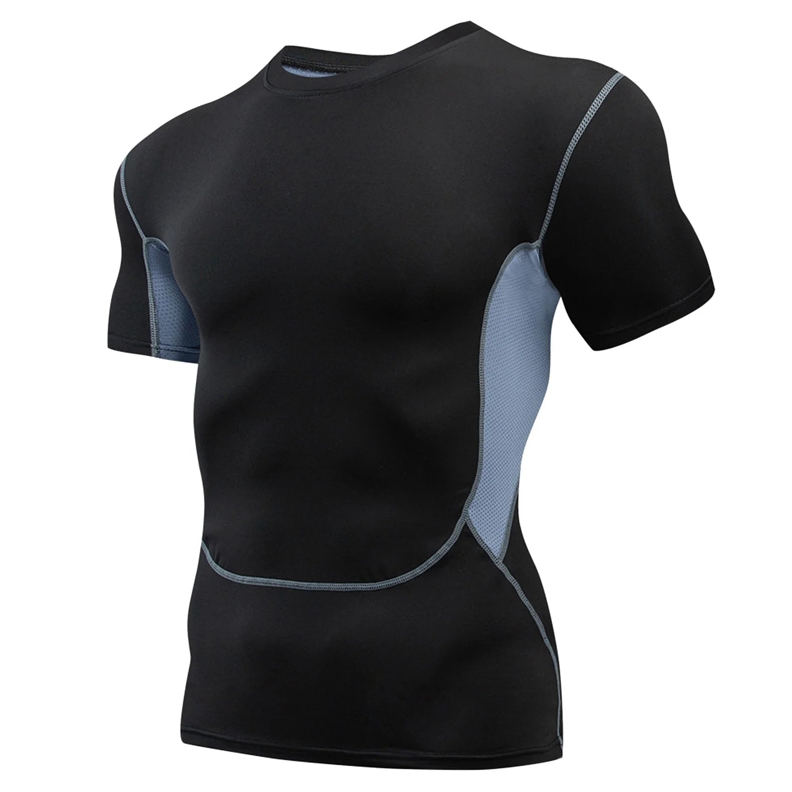 Athletic Workout Shirts for Men, Mens Summer Leisure Sports T Shirt Fashion Lapel 3D Gradient Short Sleeved round Neck T Shirt Men Compression Shirt Men, Mens Shirts Dark Gray XXL