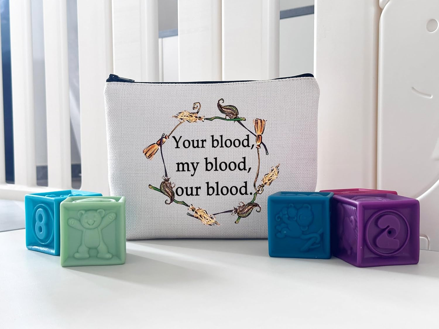 Magic Movie Quote Gift Halloween Witches Gift Witchy Movie Fan Zipper Pouch Makeup Bag (Your Blood)