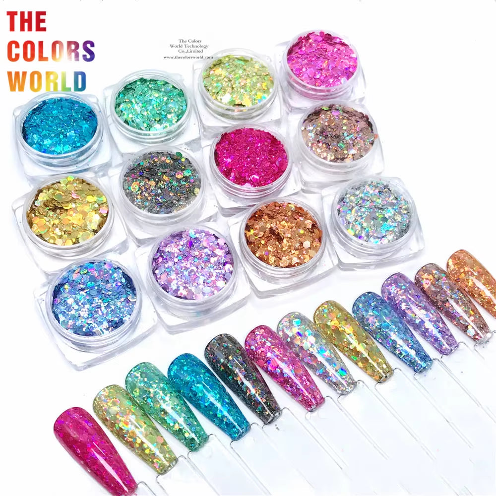 TCT-867 Organic Biodegradable for Cosmetics Non-Toxic Chunky Glitter Nail Art Makeup Body and Hair Crafts Face and Body Painting