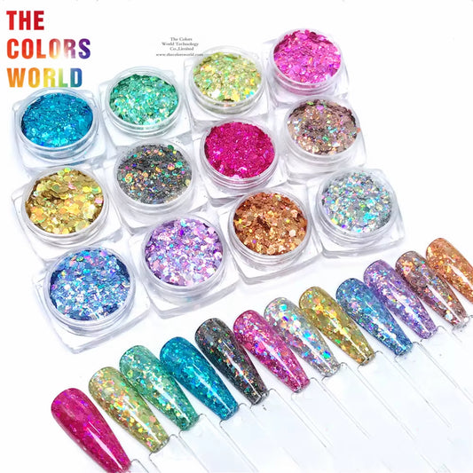 TCT-867 Organic Biodegradable for Cosmetics Non-Toxic Chunky Glitter Nail Art Makeup Body and Hair Crafts Face and Body Painting