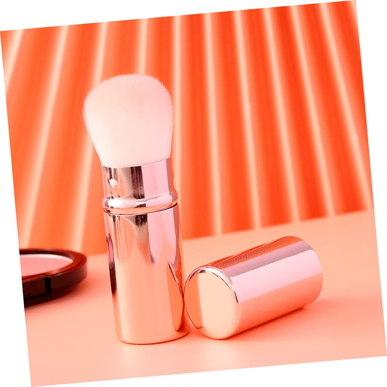 1Pc Mini Blush Brush Soft Nylon Bristles Portable Makeup Tool for Foundation Blush Powder for Travel and Daily Use Stylish Girl