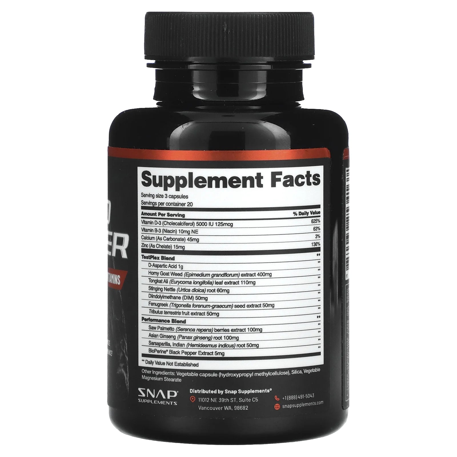 Nitric Oxide Booster, Endurance Workout Dietary Supplement, 60 Count