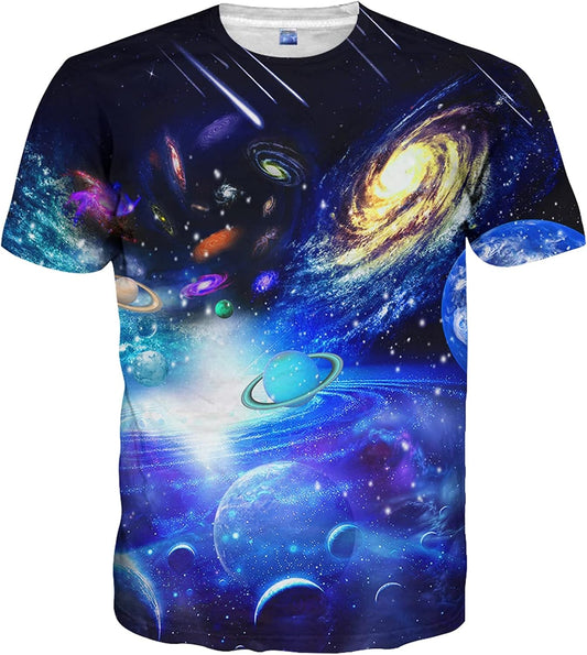 Unisex Stylish 3D Printed Shirts Short Sleeve Graphic T-Shirts Tops Tees for Men and Women