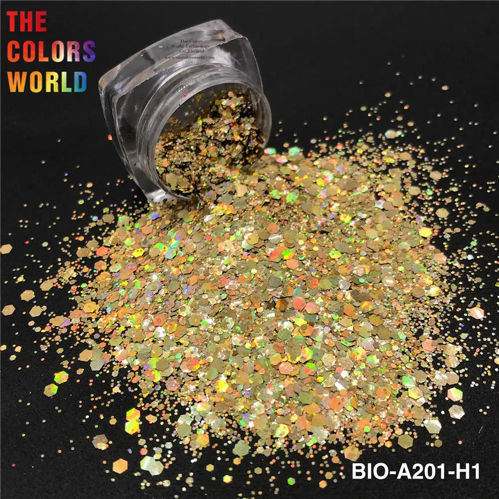 TCT-867 Organic Biodegradable for Cosmetics Non-Toxic Chunky Glitter Nail Art Makeup Body and Hair Crafts Face and Body Painting