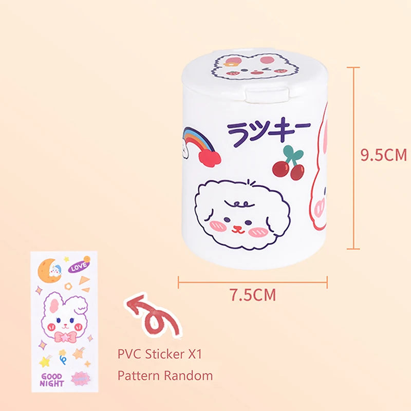 Kawaii Cartoon Desk Organizer Box Button Cosmetics Storage Box with Lid Mini Jewelry Organizer Cosmetics Makeup Container